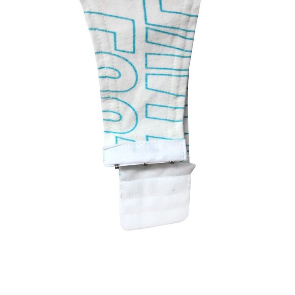 V Files white baby blue all over logo long sleeve mock neck bodysuit - Picture 4 of 7